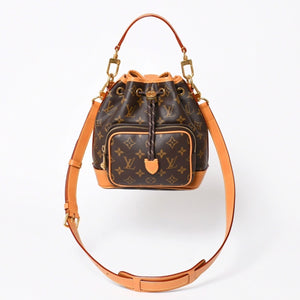 極美品 LOUIS VUITTON ルイヴィトン ノエ カーゴ バケットバッグ ショルダーバッグ M14017 ブラウン ゴールド金具 中古 4a006240