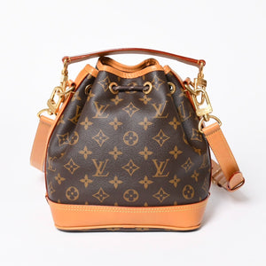 極美品 LOUIS VUITTON ルイヴィトン ノエ カーゴ バケットバッグ ショルダーバッグ M14017 ブラウン ゴールド金具 中古 4a006240