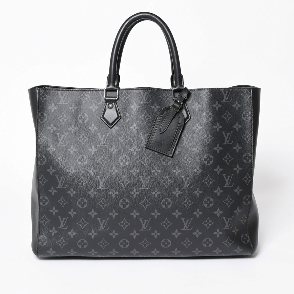 極美品 LOUIS VUITTON ルイヴィトン グラン サック トートバッグ M44733 モノグラムエクリプス ブラック シルバー金具 中古 4a006217