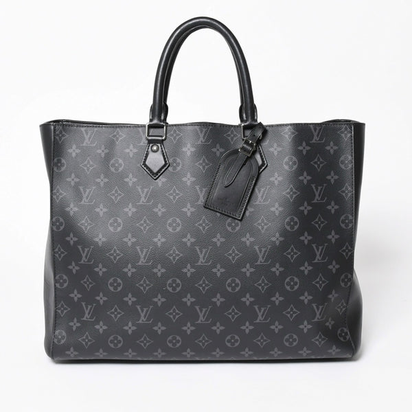 極美品 LOUIS VUITTON ルイヴィトン グラン サック トートバッグ M44733 モノグラムエクリプス ブラック シルバー金具 中古 4a006217
