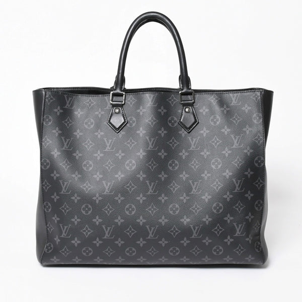 極美品 LOUIS VUITTON ルイヴィトン グラン サック トートバッグ M44733 モノグラムエクリプス ブラック シルバー金具 中古 4a006217
