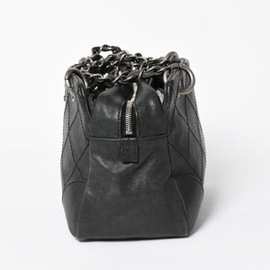 極美品 CHANEL シャネル ワイルドステッチ チェーントートバッグ 10番台 ココマーク キャビアスキン ブラック 中古 4a006232
