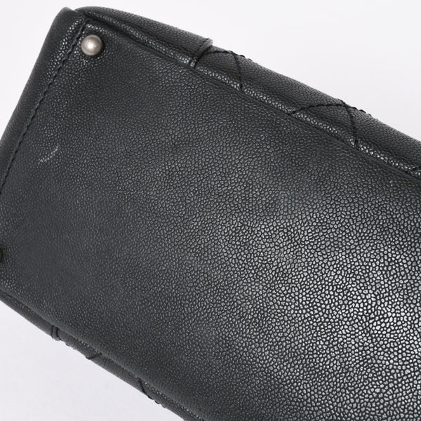 極美品 CHANEL シャネル ワイルドステッチ チェーントートバッグ 10番台 ココマーク キャビアスキン ブラック 中古 4a006232