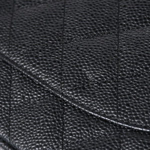 極美品 CHANEL シャネル デカマトラッセ30 Wフラップ Wチェーンショルダーバッグ 16番台 ココマーク キャビアスキン ブラック 中古 4a006242