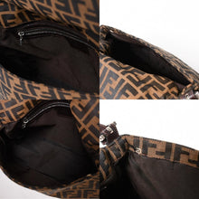 Load the image into the gallery viewer. 極美品 FENDI フェンディ マンマバケット ワンショルダーバッグ 26325 ズッカ柄 ブラウン ヴィンテージ シルバー金具 中古 4a006218