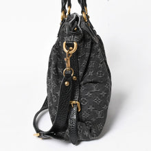 Load the image into the gallery viewer. 新品同様 LOUIS VUITTON ルイヴィトン ハンドバッグ モノグラムデニム ネオカヴィGM M95352 ブラック レザー 2way仕様 ゴールド金具 中古 4a006255