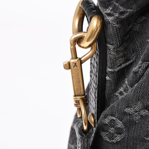 新品同様 LOUIS VUITTON ルイヴィトン ハンドバッグ モノグラムデニム ネオカヴィGM M95352 ブラック レザー 2way仕様 ゴールド金具 中古 4a006255