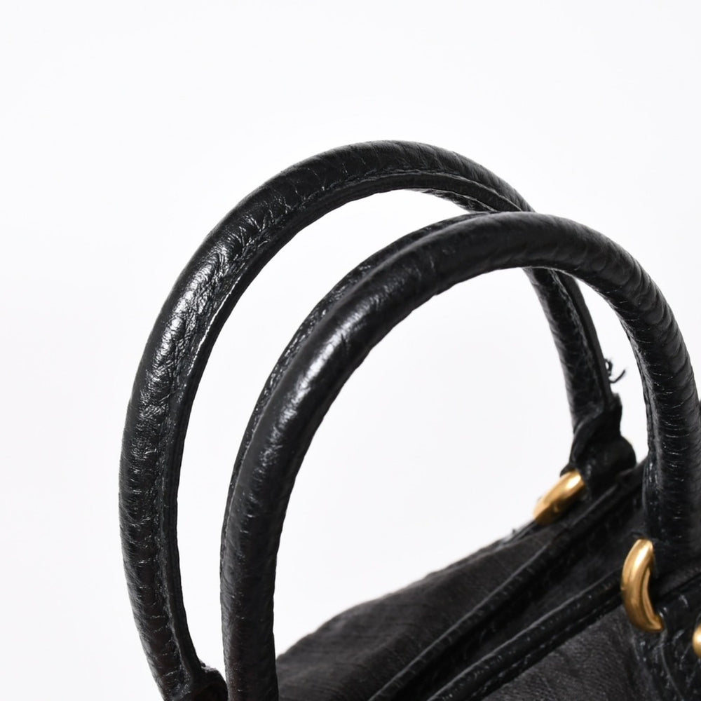 新品同様 LOUIS VUITTON ルイヴィトン ハンドバッグ モノグラムデニム ネオカヴィGM M95352 ブラック レザー 2way仕様 ゴールド金具 中古 4a006255