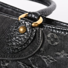 Load the image into the gallery viewer. 新品同様 LOUIS VUITTON ルイヴィトン ハンドバッグ モノグラムデニム ネオカヴィGM M95352 ブラック レザー 2way仕様 ゴールド金具 中古 4a006255