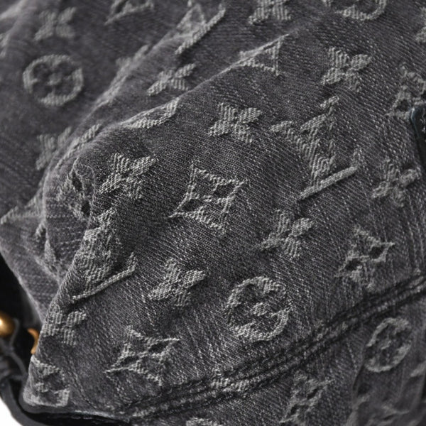 新品同様 LOUIS VUITTON ルイヴィトン ハンドバッグ モノグラムデニム ネオカヴィGM M95352 ブラック レザー 2way仕様 ゴールド金具 中古 4a006255