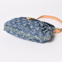 Load the image into the gallery viewer. 新品同様品 LOUIS VUITTON ルイヴィトン ハンドバッグ ミニプリーティ デニム ブルー モノグラムデニム M95050 中古 4a006256