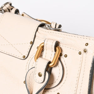 極美品 CHLOE クロエ パディントン ハンドバッグ 01-09-51-5811 ルーマニア製 レザー アイボリー ゴールド金具 中古 4a006212