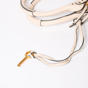 極美品 CHLOE クロエ パディントン ハンドバッグ 01-09-51-5811 ルーマニア製 レザー アイボリー ゴールド金具 中古 4a006212