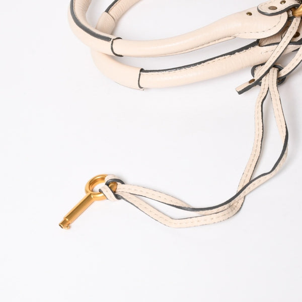 極美品 CHLOE クロエ パディントン ハンドバッグ 01-09-51-5811 ルーマニア製 レザー アイボリー ゴールド金具 中古 4a006212