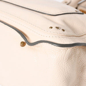 極美品 CHLOE クロエ パディントン ハンドバッグ 01-09-51-5811 ルーマニア製 レザー アイボリー ゴールド金具 中古 4a006212