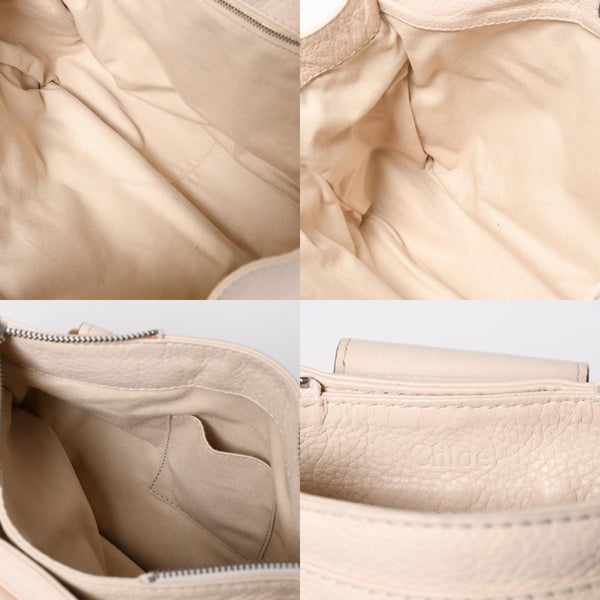 極美品 CHLOE クロエ パディントン ハンドバッグ 01-09-51-5811 ルーマニア製 レザー アイボリー ゴールド金具 中古 4a006212
