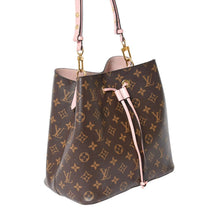 Load the image into the gallery viewer. 極美品 LOUIS VUITTON ルイヴィトン ネオノエMM ショルダーバッグ M44022 モノグラム ブラウン ピンク ゴールド金具 中古 4a006208