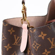 Load the image into the gallery viewer. 極美品 LOUIS VUITTON ルイヴィトン ネオノエMM ショルダーバッグ M44022 モノグラム ブラウン ピンク ゴールド金具 中古 4a006208