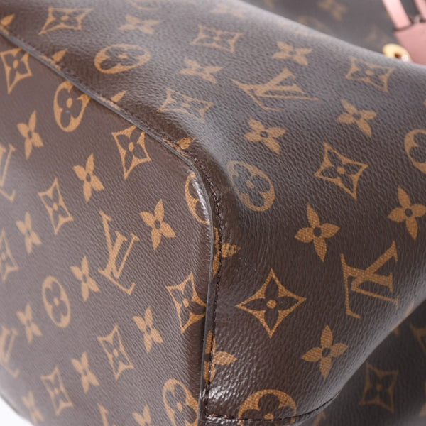 極美品 LOUIS VUITTON ルイヴィトン ネオノエMM ショルダーバッグ M44022 モノグラム ブラウン ピンク ゴールド金具 中古 4a006208