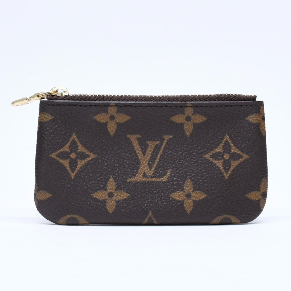 極美品 LOUIS VUITTON ルイヴィトン ポシェット・クレ モノグラム・キャンバス コインケース M62650 ブラウン ゴールド金具 中古 4a006344