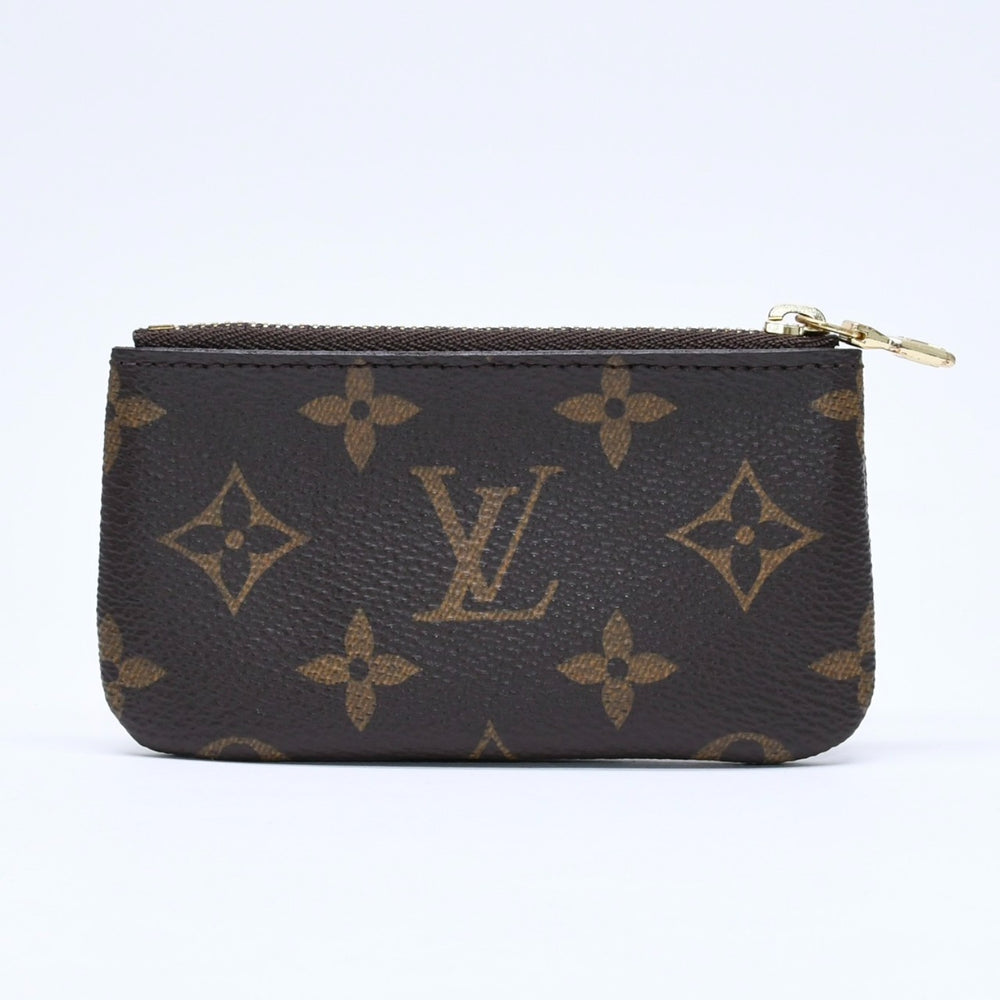極美品 LOUIS VUITTON ルイヴィトン ポシェット・クレ モノグラム・キャンバス コインケース M62650 ブラウン ゴールド金具 中古 4a006344