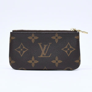極美品 LOUIS VUITTON ルイヴィトン ポシェット・クレ モノグラム・キャンバス コインケース M62650 ブラウン ゴールド金具 中古 4a006344