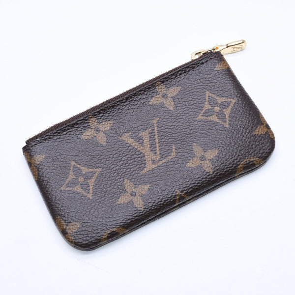 極美品 LOUIS VUITTON ルイヴィトン ポシェット・クレ モノグラム・キャンバス コインケース M62650 ブラウン ゴールド金具 中古 4a006344