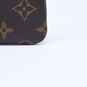 極美品 LOUIS VUITTON ルイヴィトン ポシェット・クレ モノグラム・キャンバス コインケース M62650 ブラウン ゴールド金具 中古 4a006344