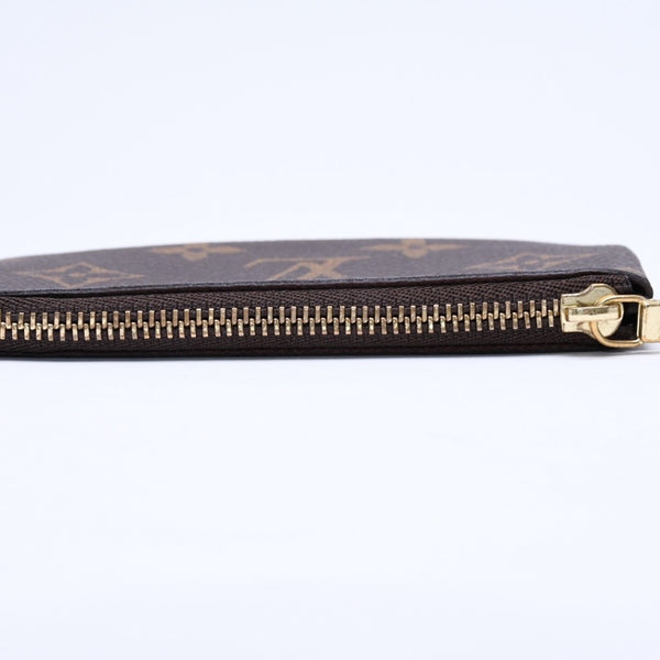 極美品 LOUIS VUITTON ルイヴィトン ポシェット・クレ モノグラム・キャンバス コインケース M62650 ブラウン ゴールド金具 中古 4a006344