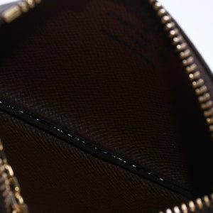 極美品 LOUIS VUITTON ルイヴィトン ポシェット・クレ モノグラム・キャンバス コインケース M62650 ブラウン ゴールド金具 中古 4a006344