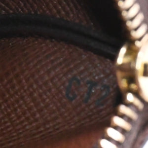 極美品 LOUIS VUITTON ルイヴィトン ポシェット・クレ モノグラム・キャンバス コインケース M62650 ブラウン ゴールド金具 中古 4a006344