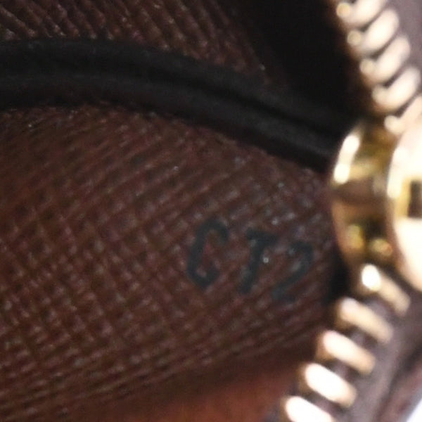 極美品 LOUIS VUITTON ルイヴィトン ポシェット・クレ モノグラム・キャンバス コインケース M62650 ブラウン ゴールド金具 中古 4a006344