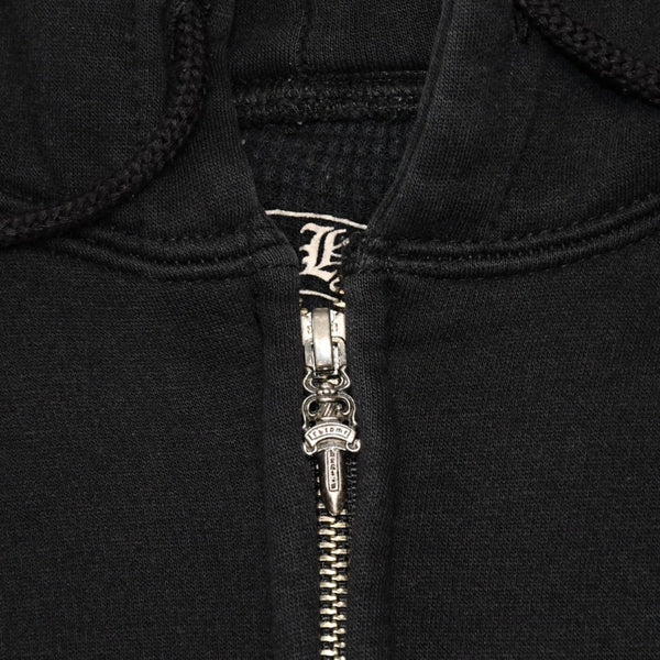 CHROME HEARTS クロムハーツ × FOTI フォティ ハリスティーター ジップアップフーディー サイズS ダガー ブラック 美品 中古 4a006266
