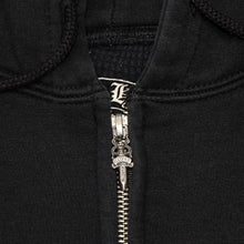 画像をギャラリービューアに読み込む, CHROME HEARTS クロムハーツ × FOTI フォティ ハリスティーター ジップアップフーディー サイズS ダガー ブラック 美品 中古 4a006266