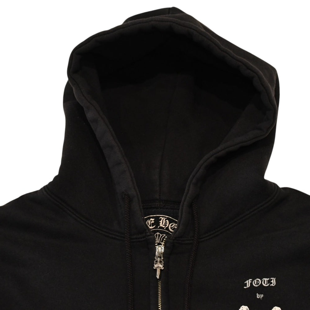 CHROME HEARTS クロムハーツ × FOTI フォティ ハリスティーター ジップアップフーディー サイズS ダガー ブラック 美品 中古 4a006266
