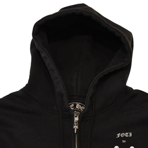 CHROME HEARTS クロムハーツ × FOTI フォティ ハリスティーター ジップアップフーディー サイズS ダガー ブラック 美品 中古 4a006266