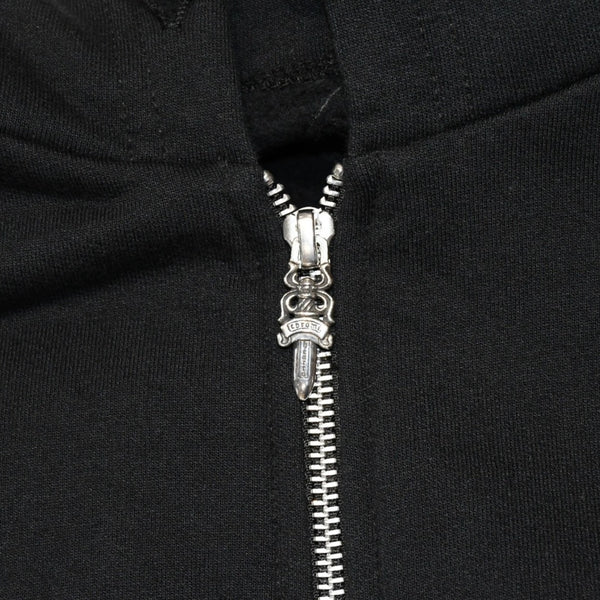 新品未使用 CHROME HEARTS クロムハーツ ジップアップフーディー パーカー サイズM 東京限定 ホースシュー ブラック 中古 4a006260