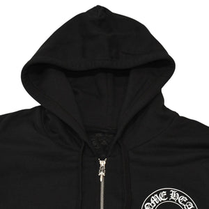 新品未使用 CHROME HEARTS クロムハーツ ジップアップフーディー パーカー サイズM フローラルクロス ブラック 中古 4a006244