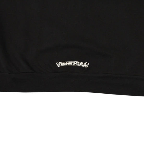 新品未使用 CHROME HEARTS クロムハーツ ジップアップフーディー パーカー サイズM フローラルクロス ブラック 中古 4a006244