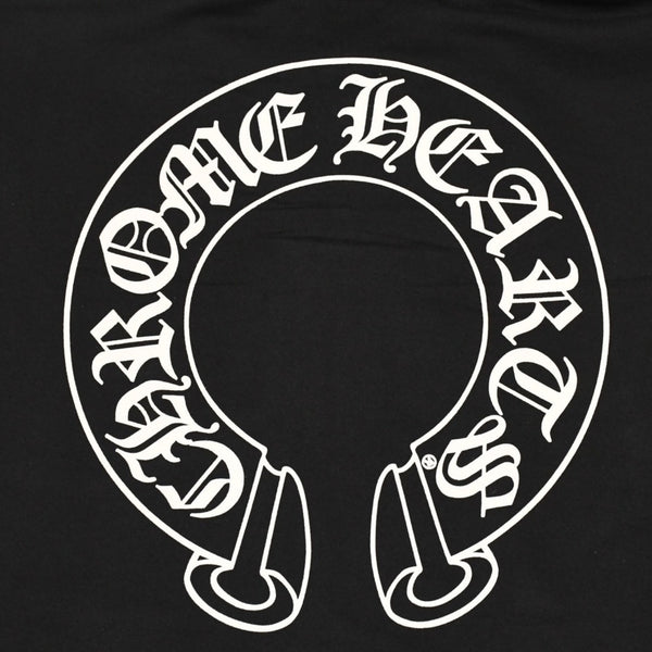新品未使用 CHROME HEARTS クロムハーツ ジップアップフーディー パーカー サイズM フローラルクロス ブラック 中古 4a006244