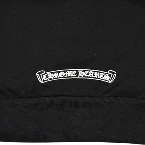 新品未使用 CHROME HEARTS クロムハーツ ジップアップフーディー パーカー サイズM フローラルクロス ブラック 中古 4a006244