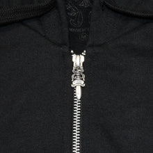 画像をギャラリービューアに読み込む, 新品未使用 CHROME HEARTS クロムハーツ ジップアップフーディー パーカー サイズM フローラルクロス ブラック 中古 4a006244