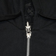 画像をギャラリービューアに読み込む, 新品未使用 CHROME HEARTS クロムハーツ ジップアップフーディー パーカー サイズM フローラルクロス ブラック 中古 4a006244