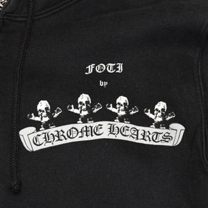 CHROME HEARTS クロムハーツ × FOTI フォティ ハリスティーター ジップアップフーディー サイズS ダガー ブラック 美品 中古 4a006266