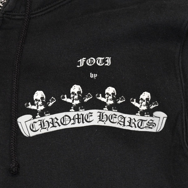 CHROME HEARTS クロムハーツ × FOTI フォティ ハリスティーター ジップアップフーディー サイズS ダガー ブラック 美品 中古 4a006266