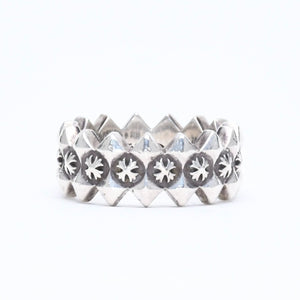 CHROME HEARTS クロムハーツ DOUBLE PYRAMID PLUS RING ダブルピラミッド プラス リング 重量10.19g サイズ14号 シルバー925 美品 中古 4a006267