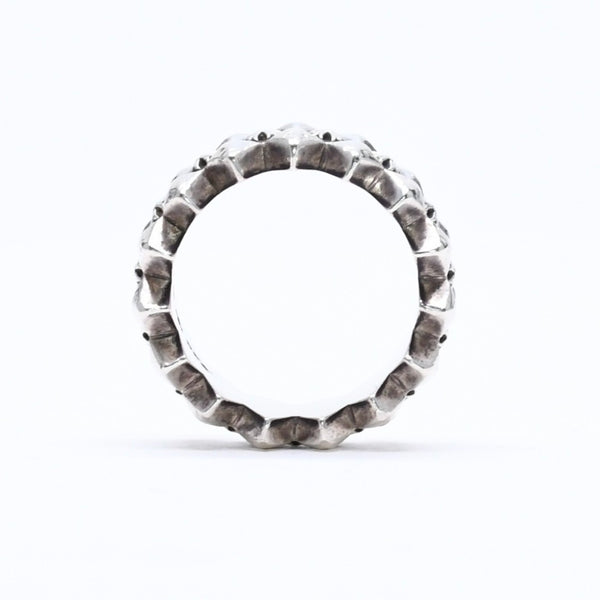 CHROME HEARTS クロムハーツ DOUBLE PYRAMID PLUS RING ダブルピラミッド プラス リング 重量10.19g サイズ14号 シルバー925 美品 中古 4a006267