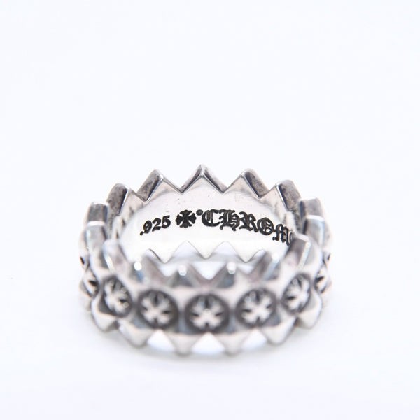 CHROME HEARTS クロムハーツ DOUBLE PYRAMID PLUS RING ダブルピラミッド プラス リング 重量10.19g サイズ14号 シルバー925 美品 中古 4a006267