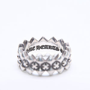CHROME HEARTS クロムハーツ DOUBLE PYRAMID PLUS RING ダブルピラミッド プラス リング 重量10.19g サイズ14号 シルバー925 美品 中古 4a006267