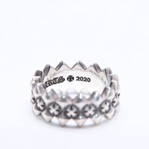 CHROME HEARTS クロムハーツ DOUBLE PYRAMID PLUS RING ダブルピラミッド プラス リング 重量10.19g サイズ14号 シルバー925 美品 中古 4a006267